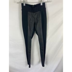 Guess Black Faux Leather Panel Leggings Size Small
